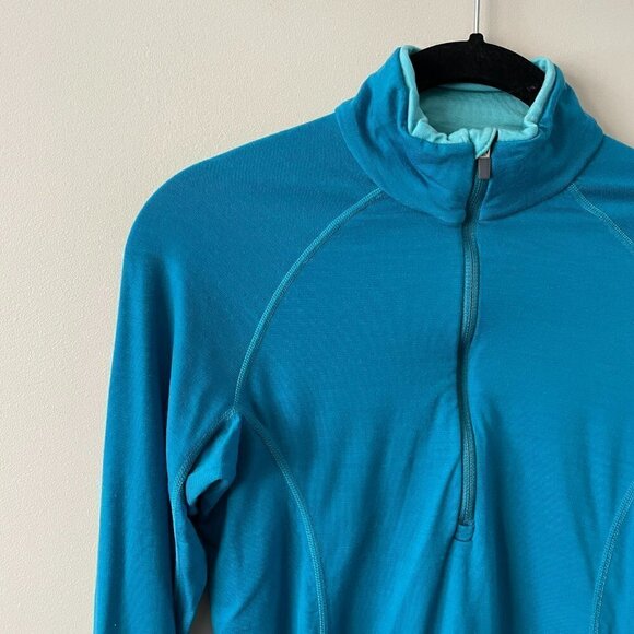 Icebreaker Merino 260 Zone Long Sleeve 1/2 Zip Ski Baselayer Shirt Blue XS - Picture 4 of 7